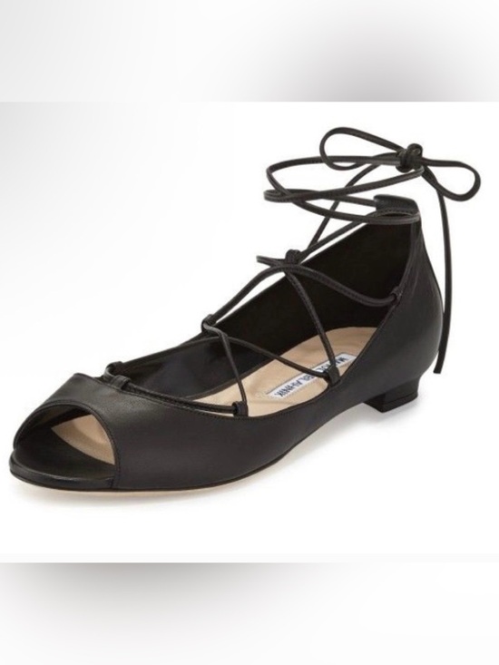 Manolo Blahnik Shoes - Manolo Blahnik Lace Up Open Toe Flats